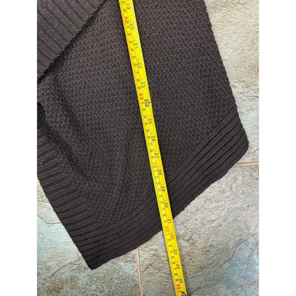 Talbots Cardigan Sweater Womens Petite Medium Black Wool Cotton Blend Open Front - Picture 7 of 7
